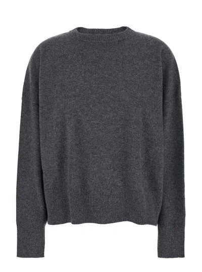 Loulou De Saison Anaa Lds Round Neck Sweater In Gray
