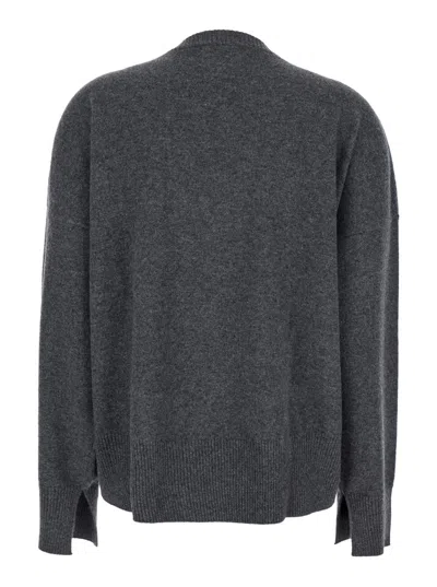 Loulou De Saison Anaa Lds Round Neck Sweater In Gray