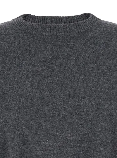 Loulou De Saison Anaa Lds Round Neck Sweater In Gray