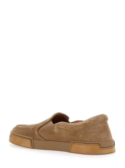 Dolce & Gabbana Derby In Calfskin Crust Color Hazelnut In Brown