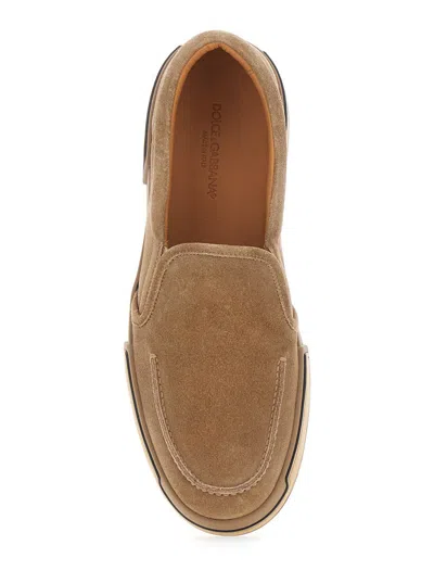 Dolce & Gabbana Derby In Calfskin Crust Color Hazelnut In Brown
