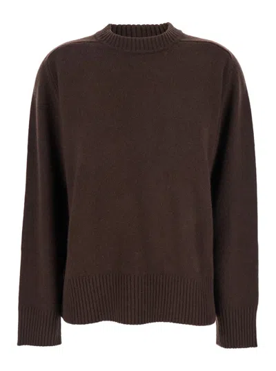Loulou De Saison Baltra Ribbed-neck Sweater In Brown