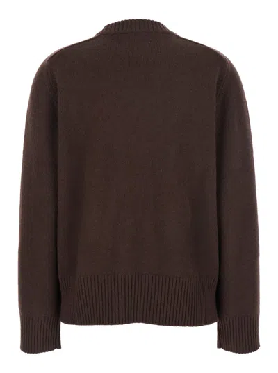 Loulou De Saison Baltra Ribbed-neck Sweater In Brown