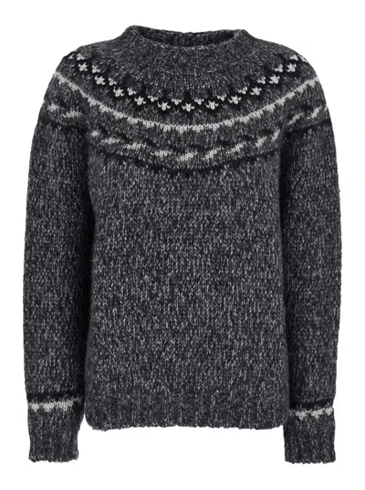 P.a.r.o.s.h Parosh Grey Alpaca Blend Sweaters In Gray