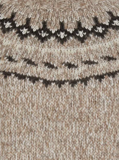 P.a.r.o.s.h Beige Crewneck Sweater In Wool Blend Woman In Brown
