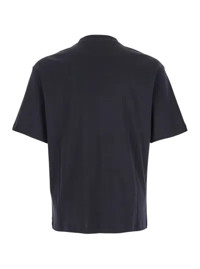 Jacquemus Le T-shirt Stazione Blu Crewneck T-shirt With Logo Patch On The Front In Cotton Jersey Man