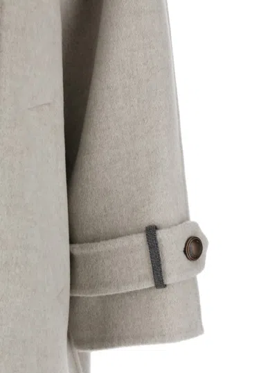 Brunello Cucinelli Hand-finished Caban Jacket In Nude