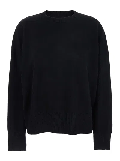 Loulou De Saison Anaa Lds Round Neck Sweater In Black