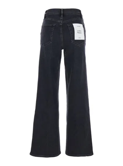Frame Le Slim Palazzo High Waist Wide Leg Jeans In Black