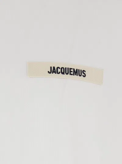 Jacquemus 'le T-shirt Gros Grain' White T-shirt With Logo Patch On The Front In White