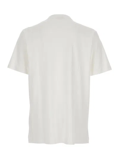 Diesel White Crewneck T-shirt With Tonal Logo Embroidery On The Front In White