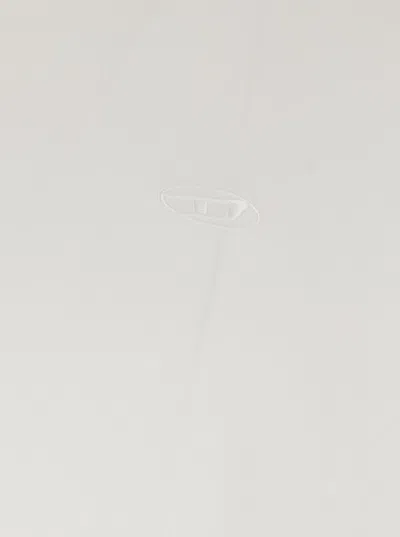 Diesel White Crewneck T-shirt With Tonal Logo Embroidery On The Front In White