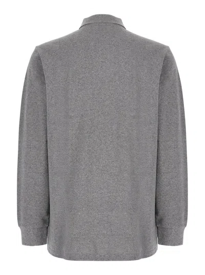 Polo Ralph Lauren Grey Polo Shirt With Pony Embroidery On The Front And Long Sleeves