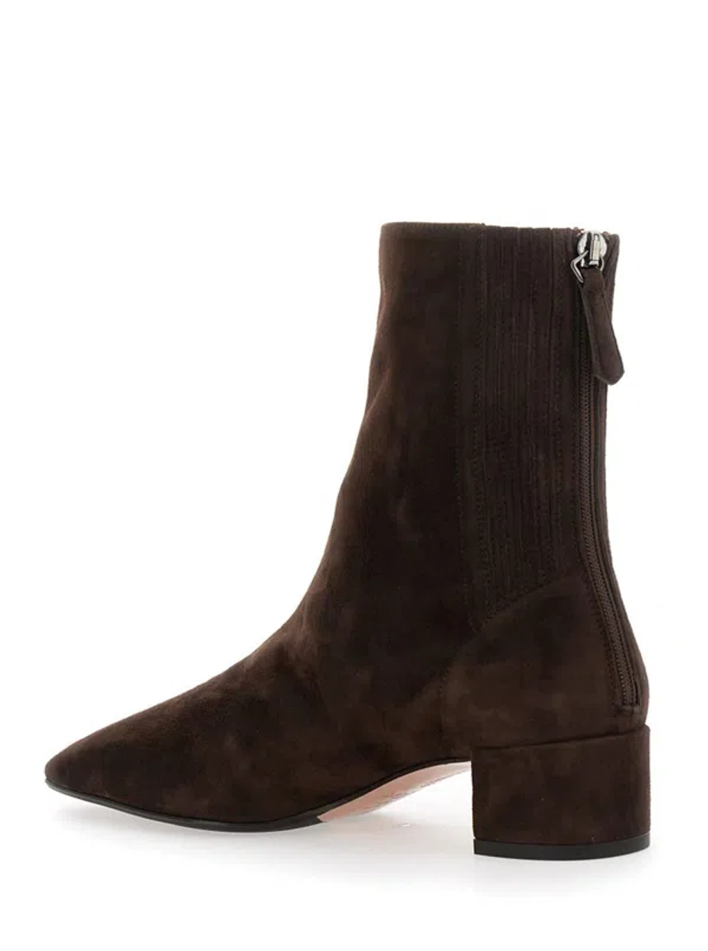 ロングブーツ AQUAZZURA BROWN LEATHER SAINT HONORE 35 BOOTS AQUAZZURA Saint Honoré 35 suede ankle boots | NET-A-PORTER
