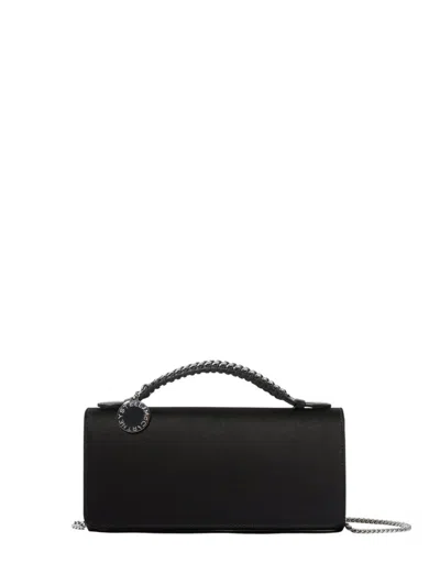 Stella Mccartney Falabella Braided-handle Clutch Bag In Black