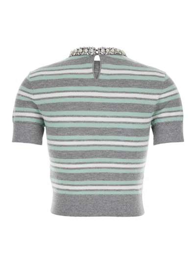 Self-portrait Striped Cropped T-shirt