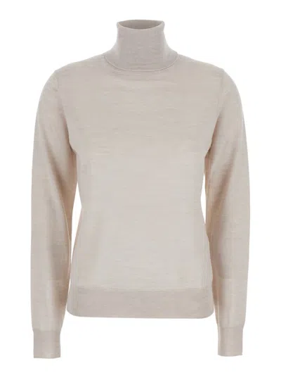 P.a.r.o.s.h Beige Turtleneck Sweater In Neutral
