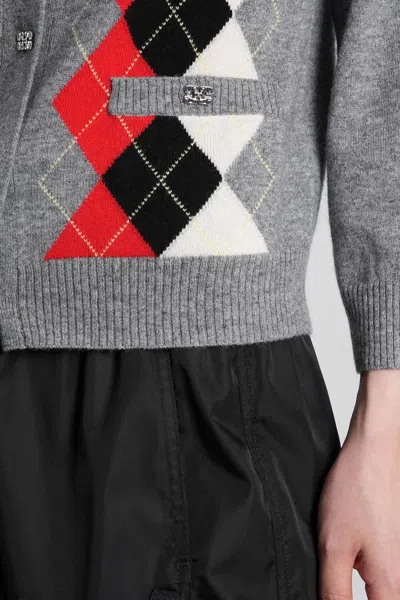 Ganni Cardigan Checkered Argyle Pattern