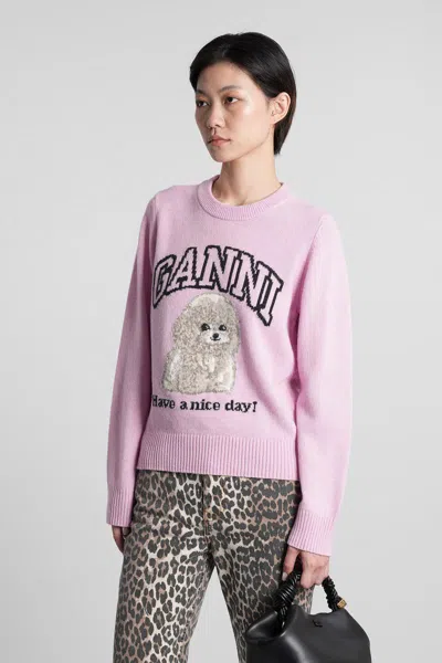 Ganni Wool Sweater With Poodle
