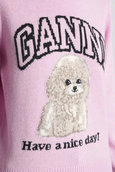 Ganni Wool Sweater With Poodle