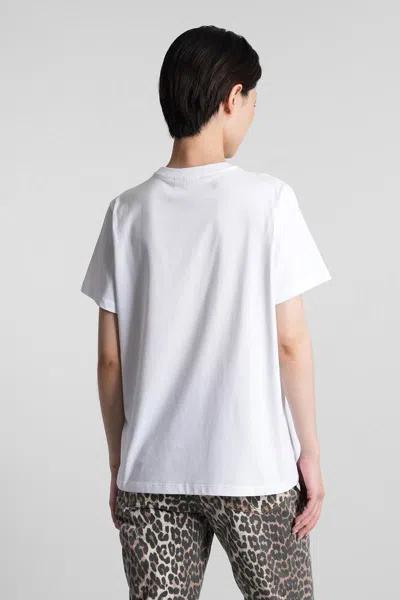 Ganni Women White Crewneck T-shirt With Maxi Logo On The Front In Cotton Woman In White