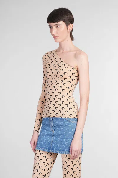 Marine Serre Moon Jersey Asymmetric Top In Multi