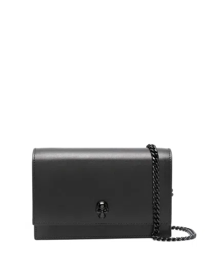 Alexander Mcqueen Alexander Mc Queen Skull Black Calf Leather Clutch In Black