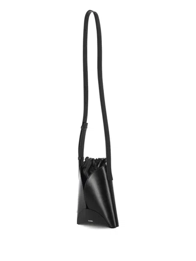 Jil Sander Drawstring Shoulder Bag In Black