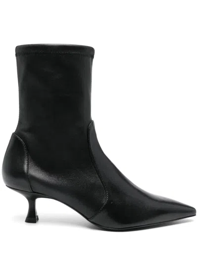 Stuart Weitzman Pointed Toe Ankle Boots With 50mm Heel In Black