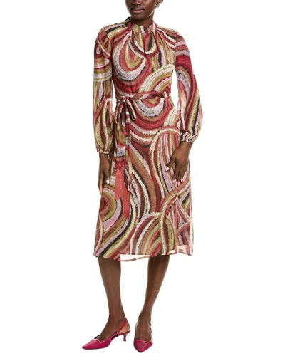 Tahari Asl Tie Waist Midi Dress