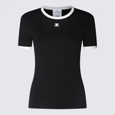 Courrèges Bumpy Contraste Reeditio T-shirt In Black
