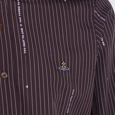 Vivienne Westwood Striped Pattern Button-down Collar Long Sleeves Shirt