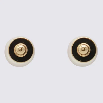 Jimmy Choo Gold And White Earrings
