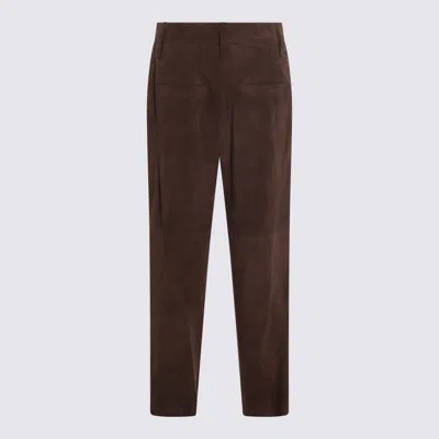 Brunello Cucinelli Brown Leather Pant