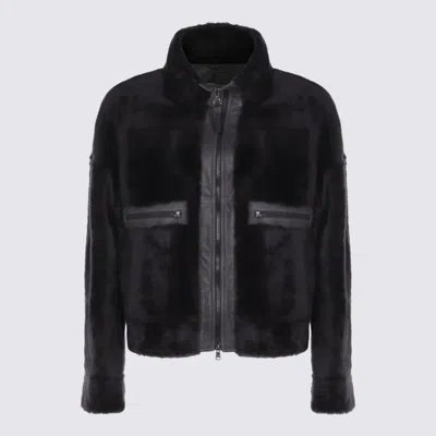 Brunello Cucinelli Black Leather Jacket
