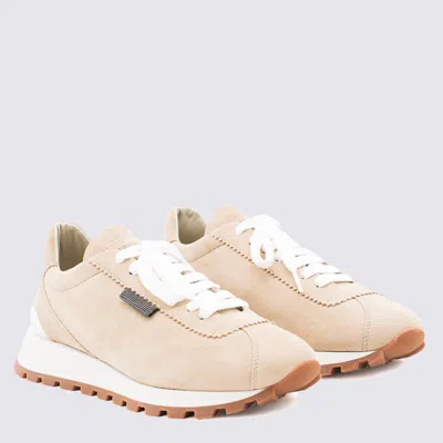 Brunello Cucinelli Beige Leather Sneakers