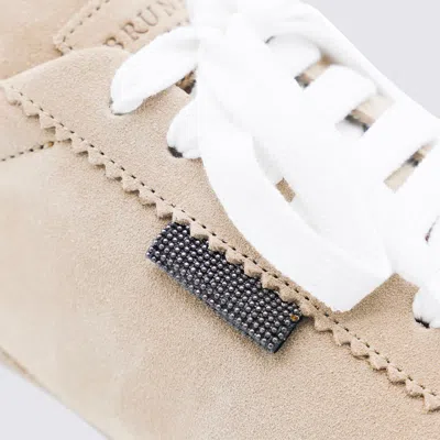 Brunello Cucinelli Beige Leather Sneakers