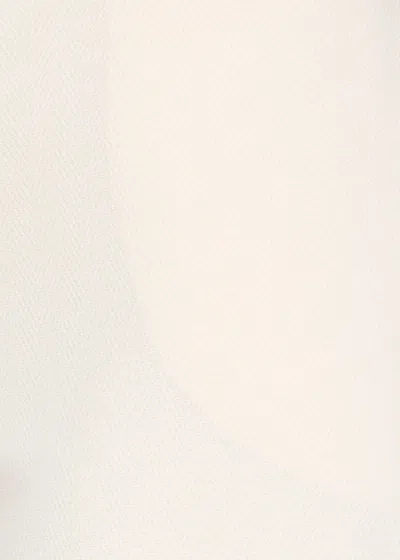 D Exterior D. Exterior Ivory Wide-leg Viscose Pants With Herringbone Pattern In White