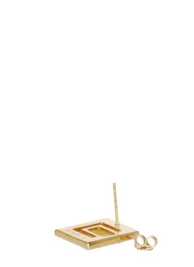 Elisabetta Franchi Earrings With Logo In Gold