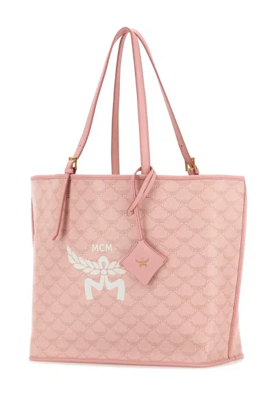 Mcm Printed Canvas Himmel Shopping Bag