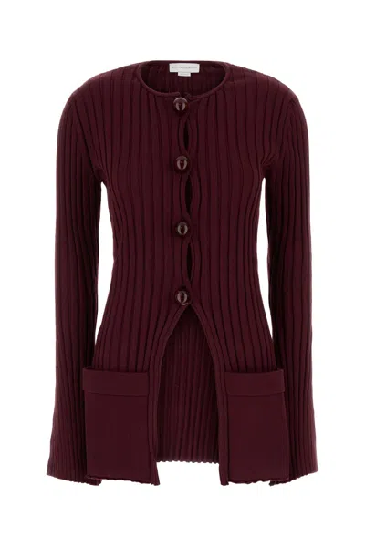 Stella Mccartney Burgundy Cotton Cardigan