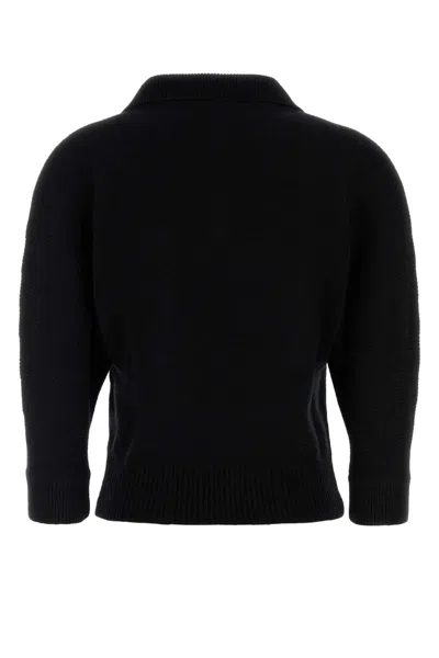 Khaite Black Cashmere Herve Polo Shirt In Black