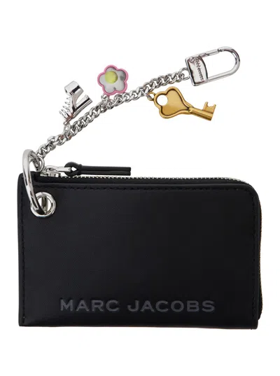Marc Jacobs Zippered Wallet With Pendant In Black