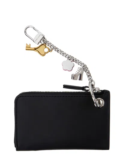 Marc Jacobs Zippered Wallet With Pendant In Black