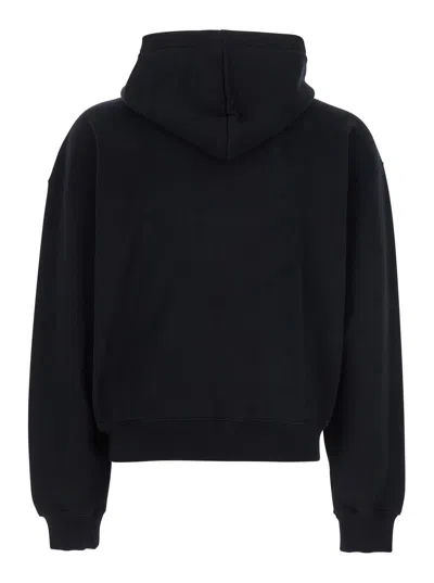 Jacquemus The Gros Grain Zip-up Hooded Sweatshirt In Black