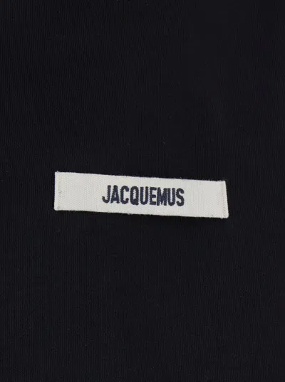 Jacquemus The Gros Grain Zip-up Hooded Sweatshirt In Black