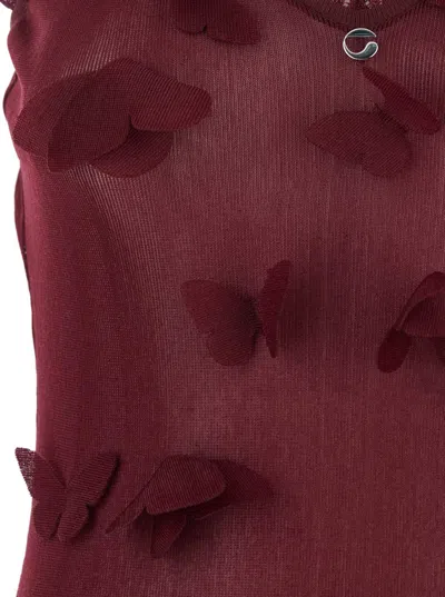 Coperni Women Butterflies Techno Dress In Burgundy