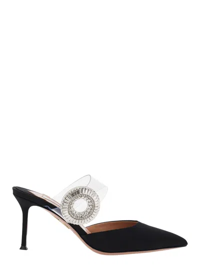 Aquazzura 75mm Crystal Hoop Pointed-toe Mules