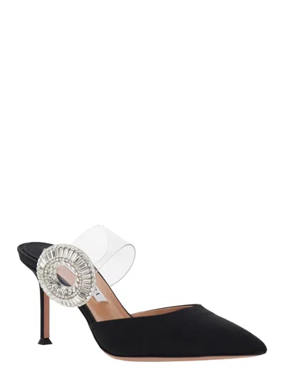 Aquazzura 75mm Crystal Hoop Pointed-toe Mules