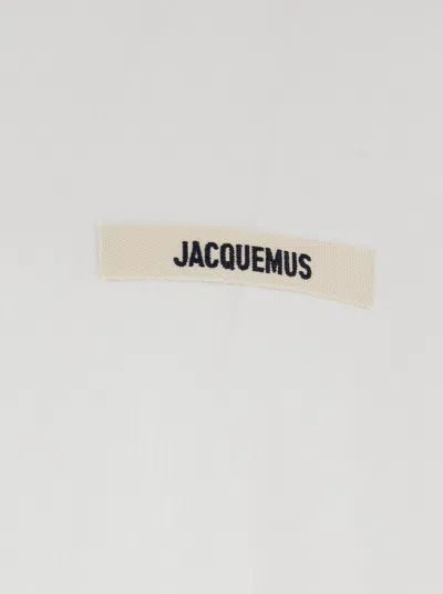 Jacquemus 'le T-shirt Gros Grain' White T-shirt With Logo Patch On The Front In White